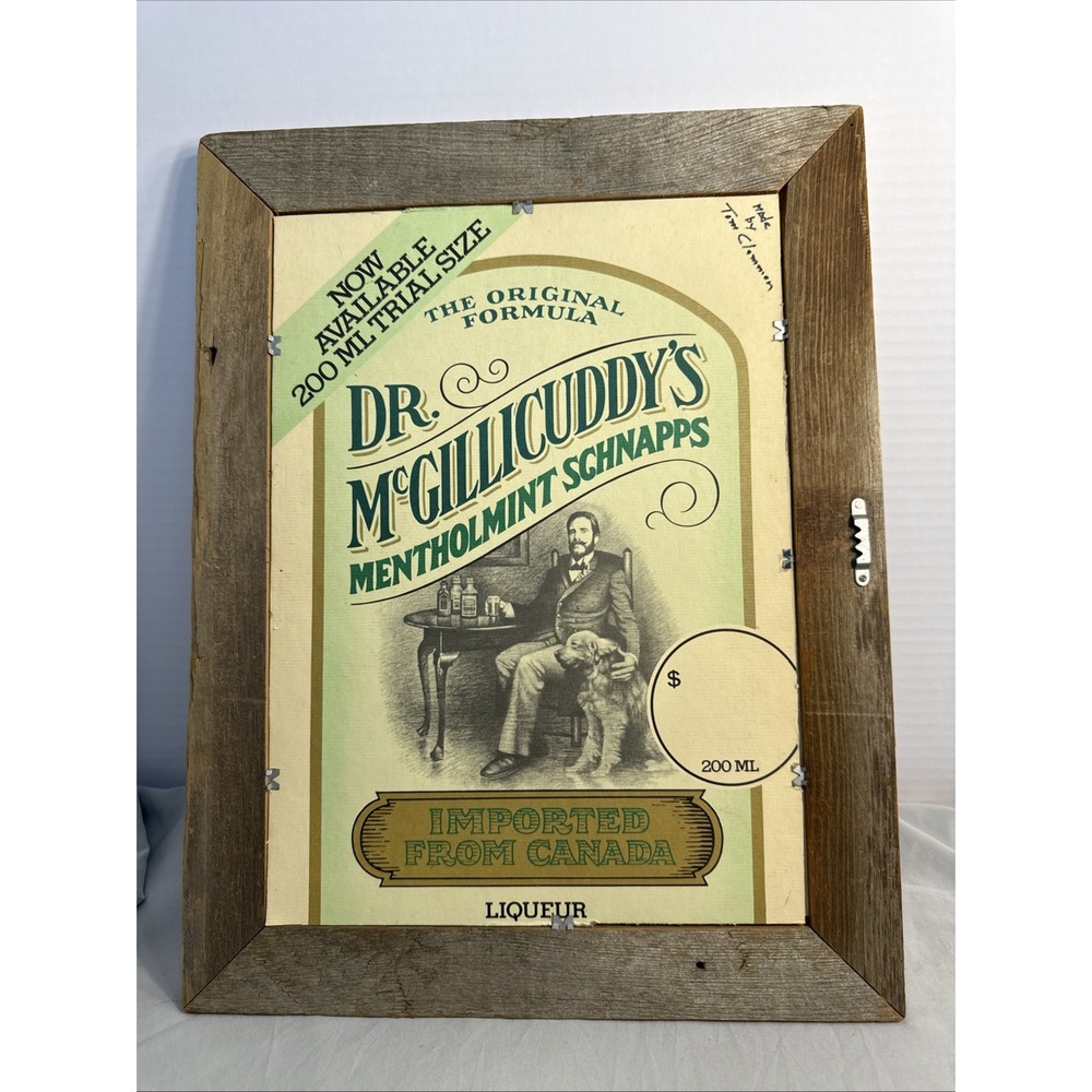 Vintage Dr McGillicuddy Schnapps Sign & American Barn Print Double Sided Framed